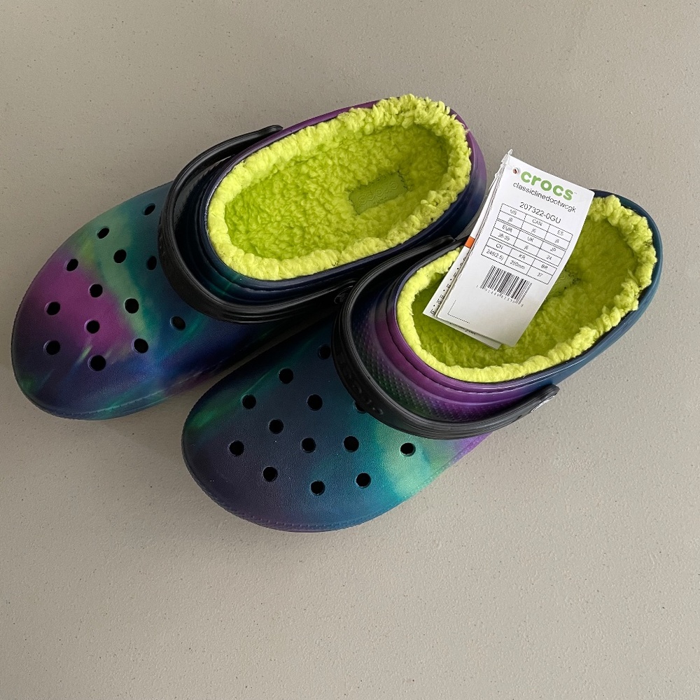 NWT CROCS Classic LINED Out of This World Clogs J6